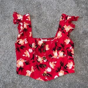 Floral Red Forever21 Tank Top